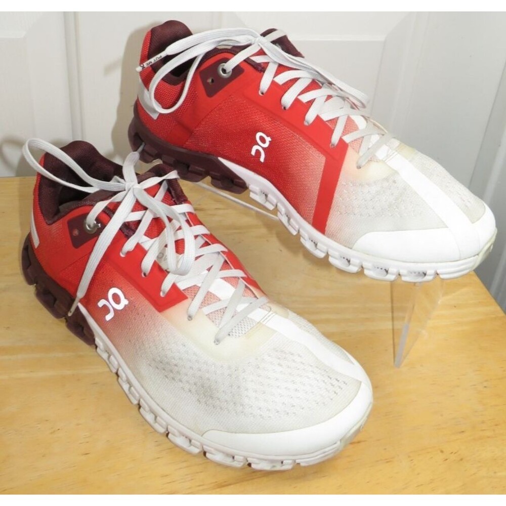 ON Cloudflow Rust/White Eclipse Running Sneakers Cloud Womens Size 8 Ombre